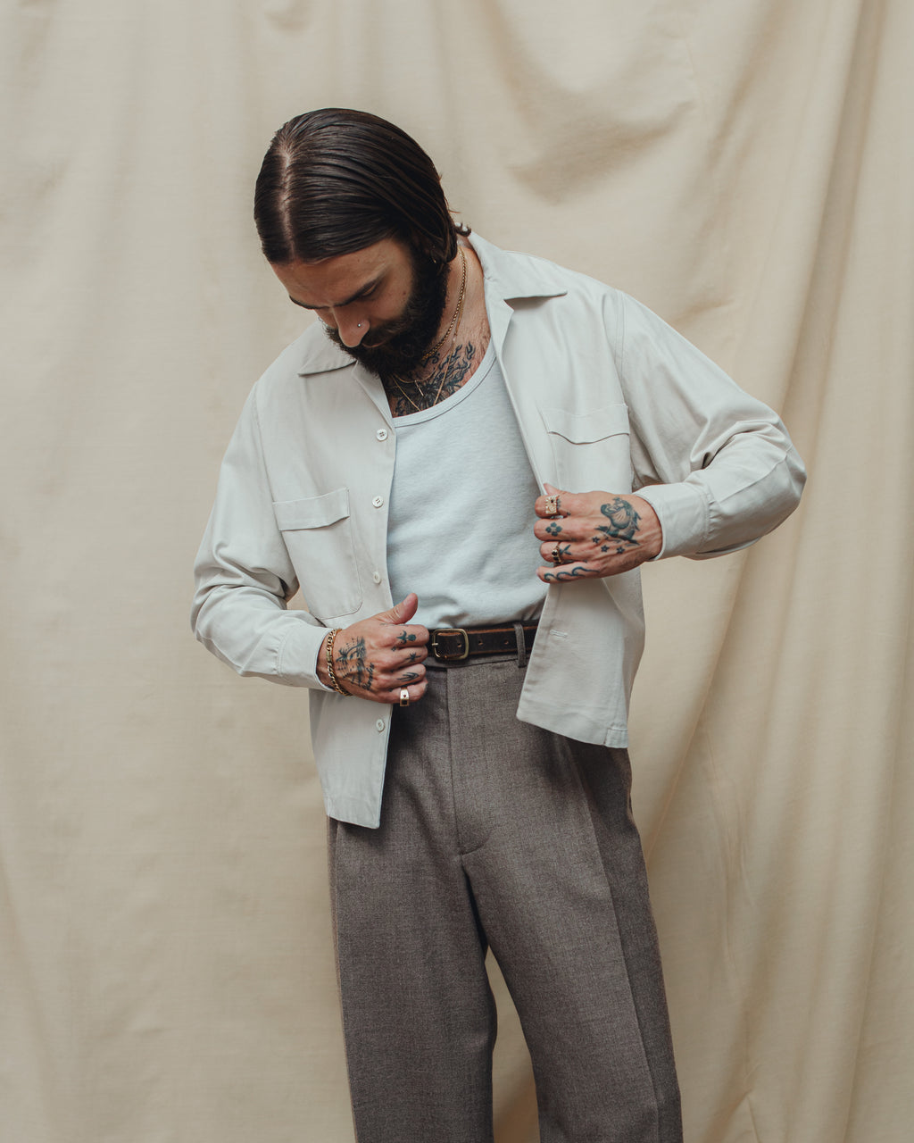 Beige Cotton Chino