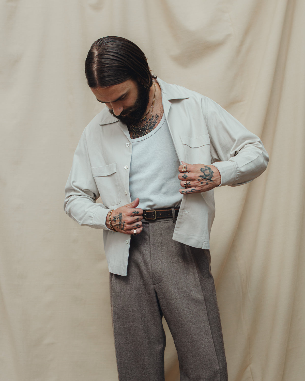 Beige Cotton Chino