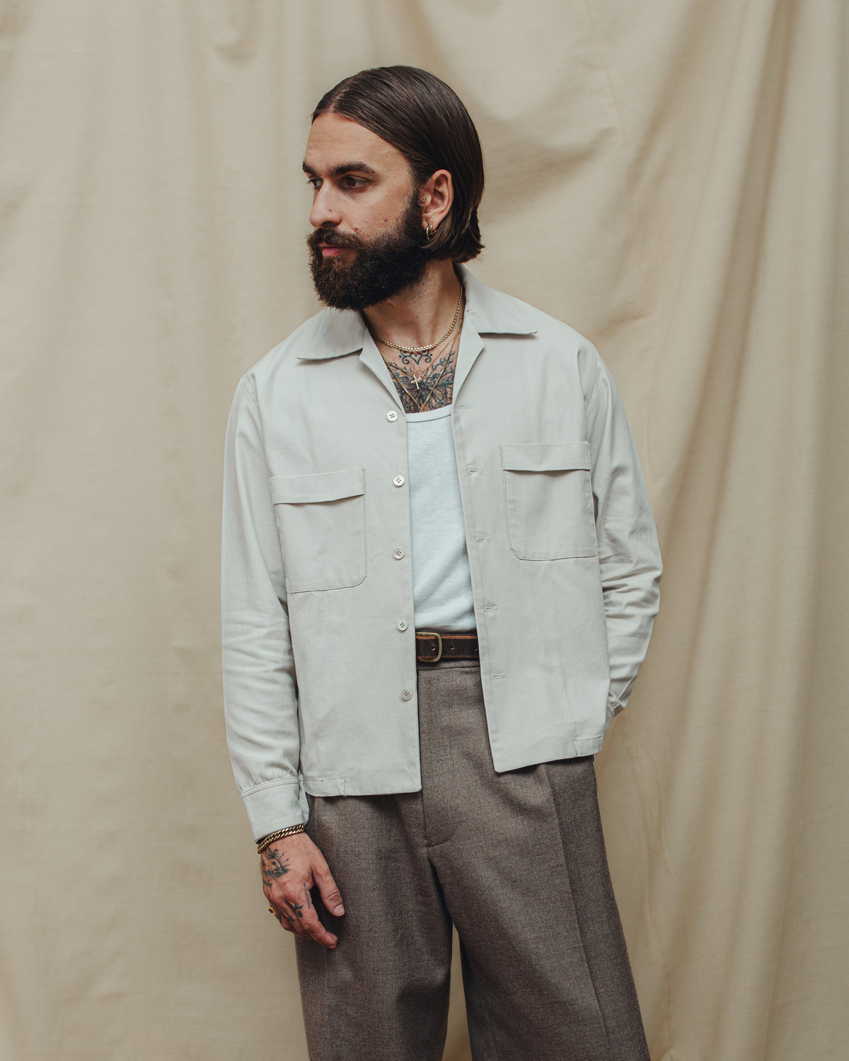 Beige Cotton Chino