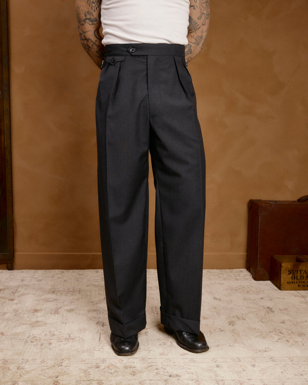 Charcoal Grey Pinstripe