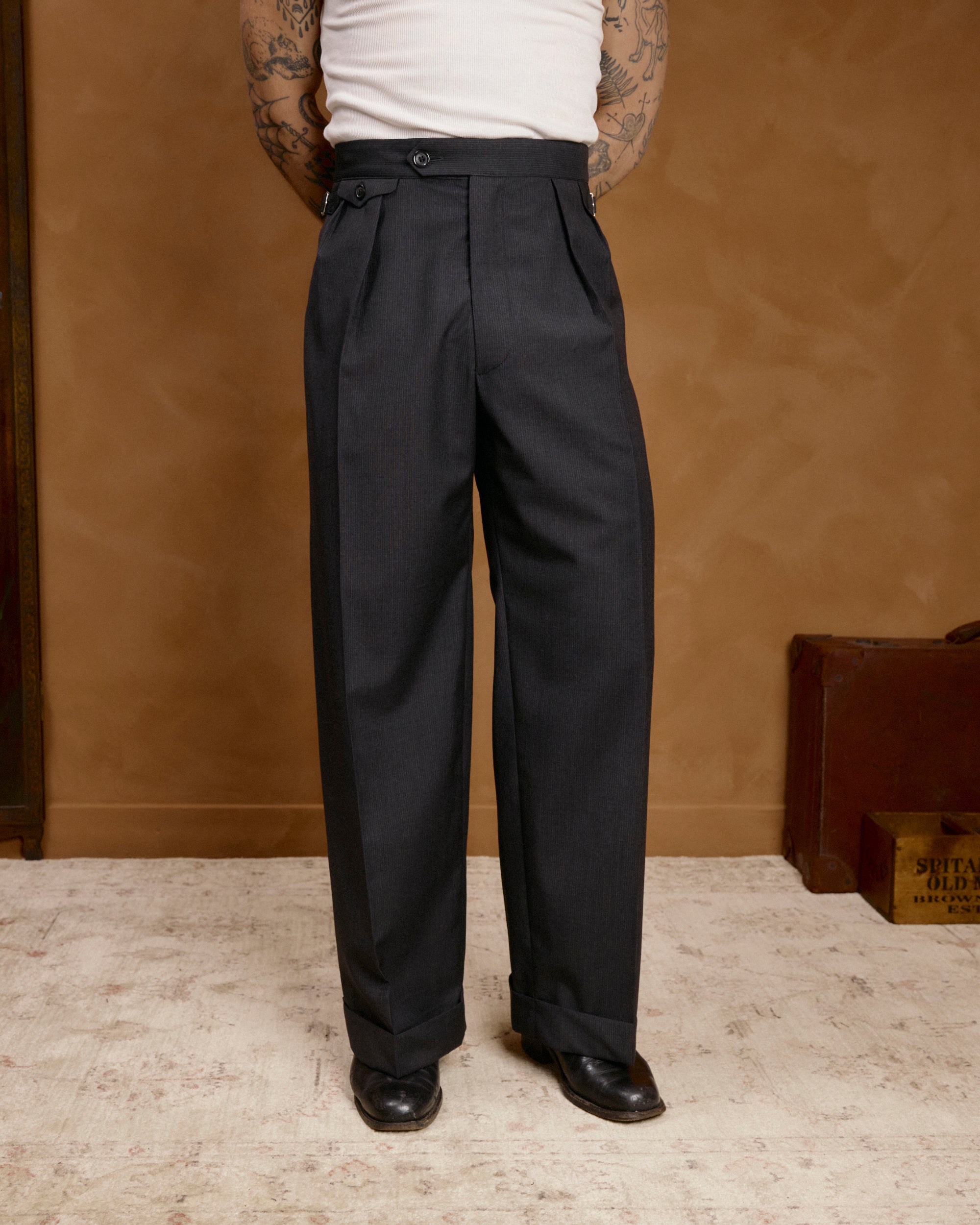 Charcoal Grey Pinstripe