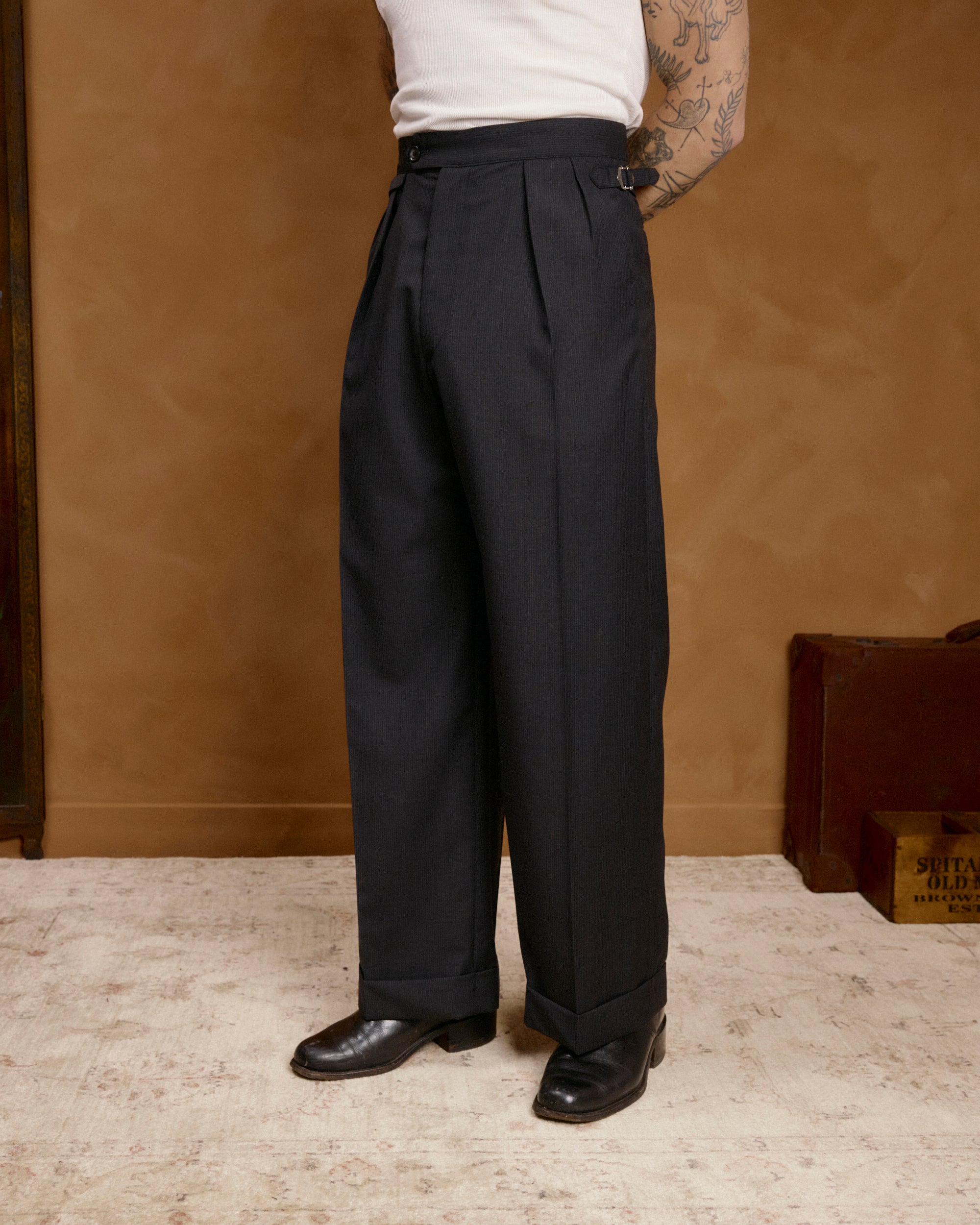 Charcoal Grey Pinstripe