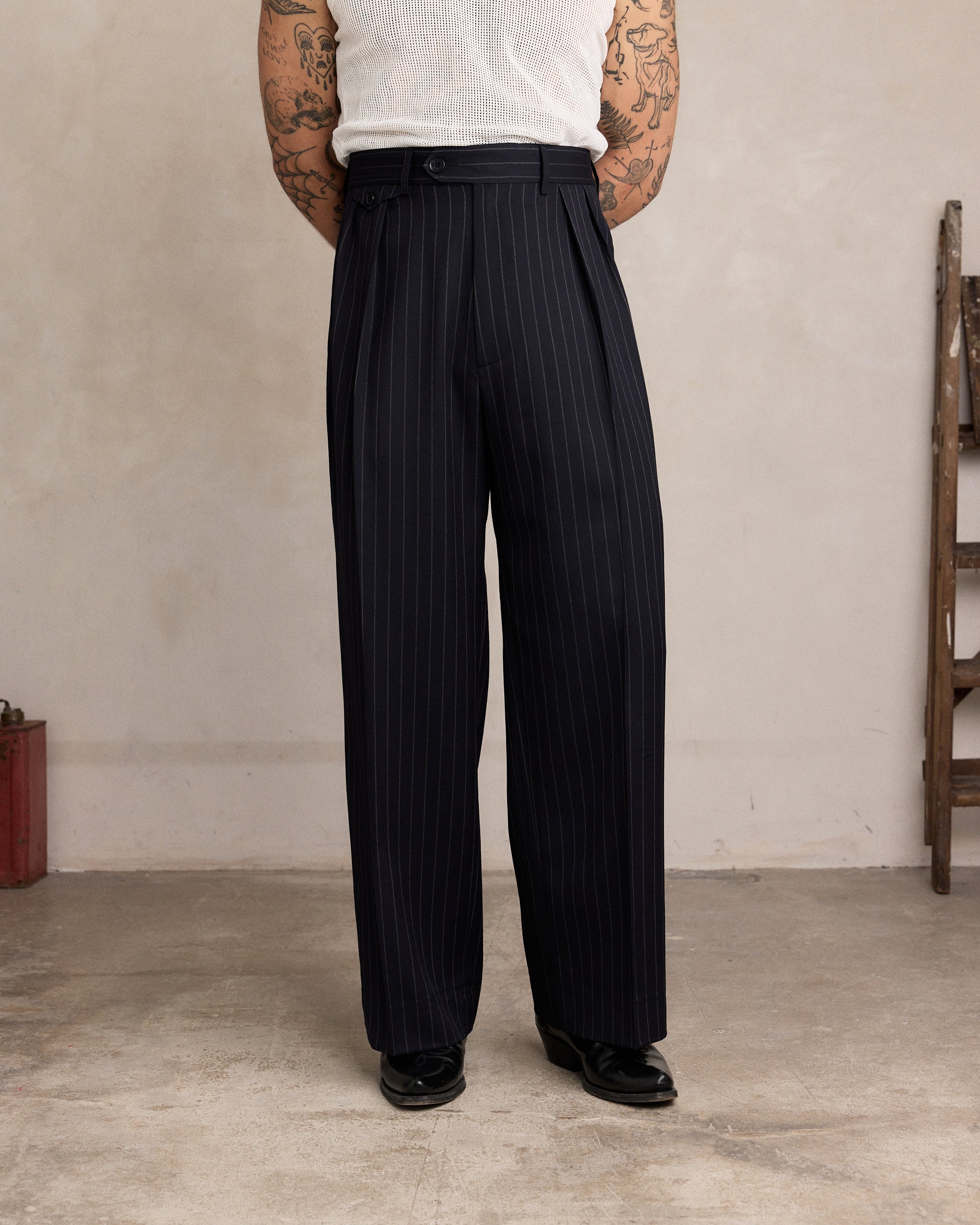 Navy Pinstripe