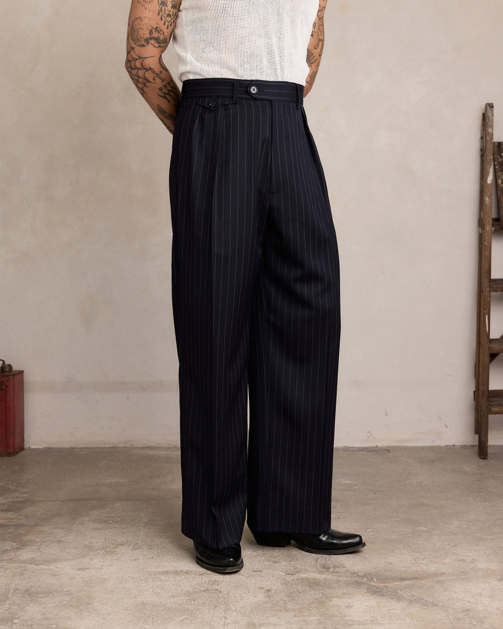 Navy Pinstripe