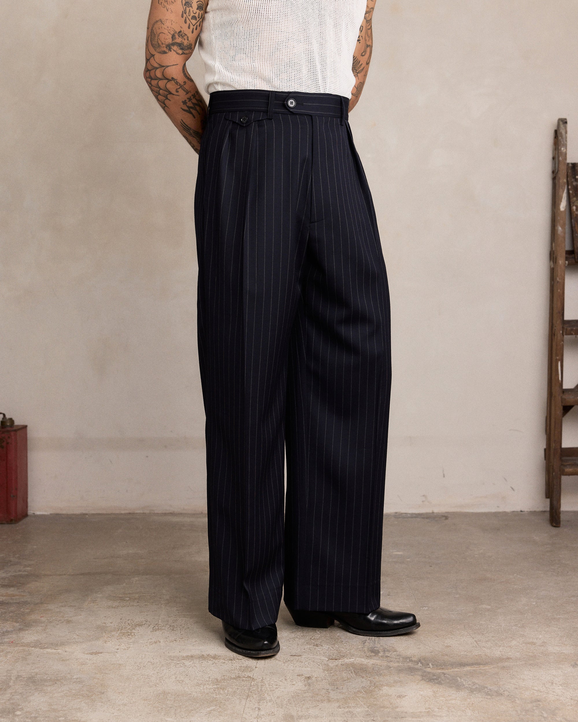 Navy Pinstripe