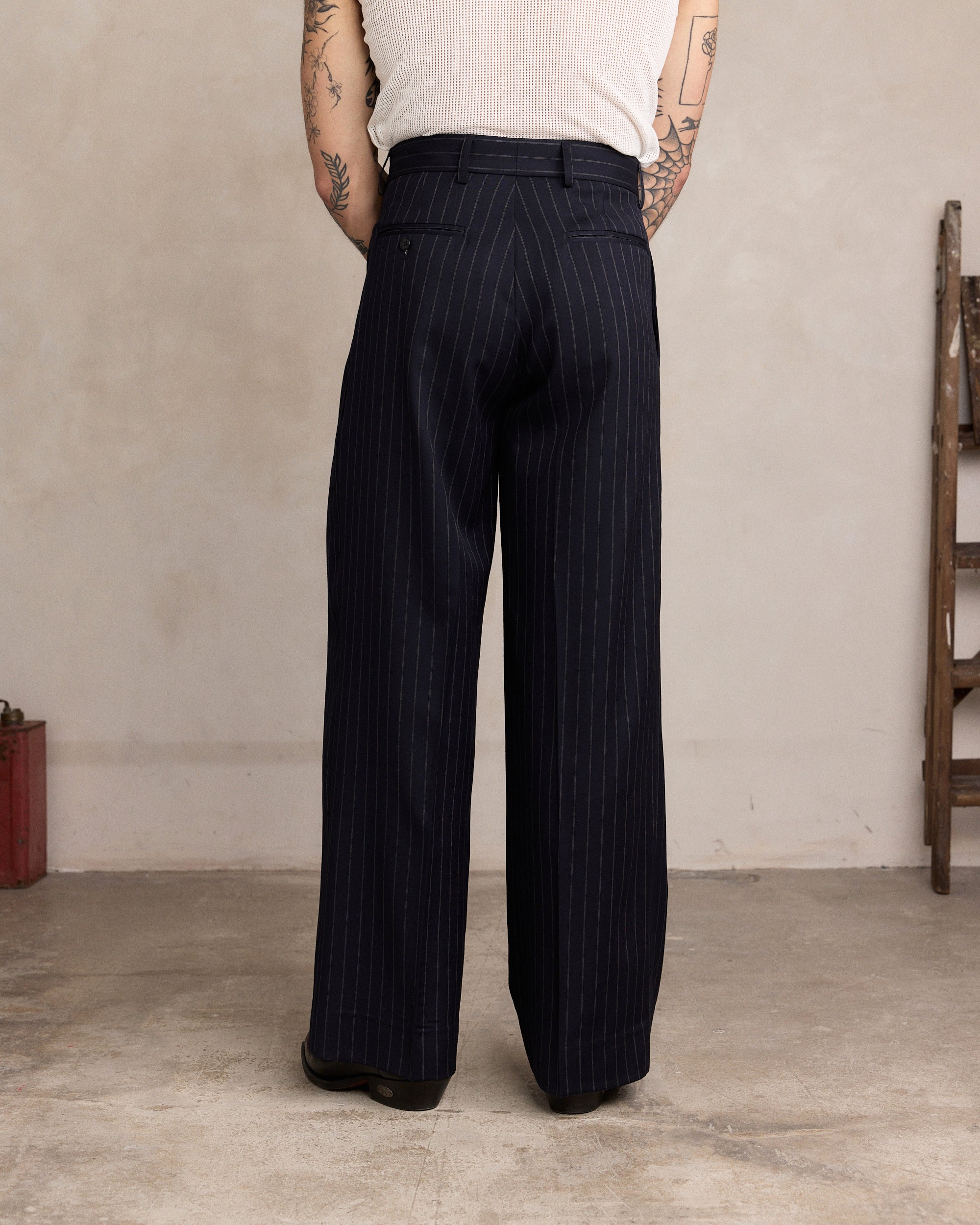 Navy Pinstripe